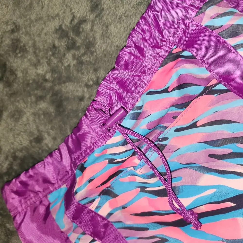 Purple Pink Zebra Print Lightweight Backpack • EUC